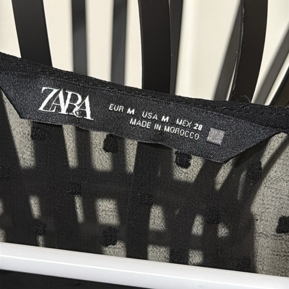 Zara Black Mock Wrap Skort with Bishop Sleeves - Picture 6 of 7